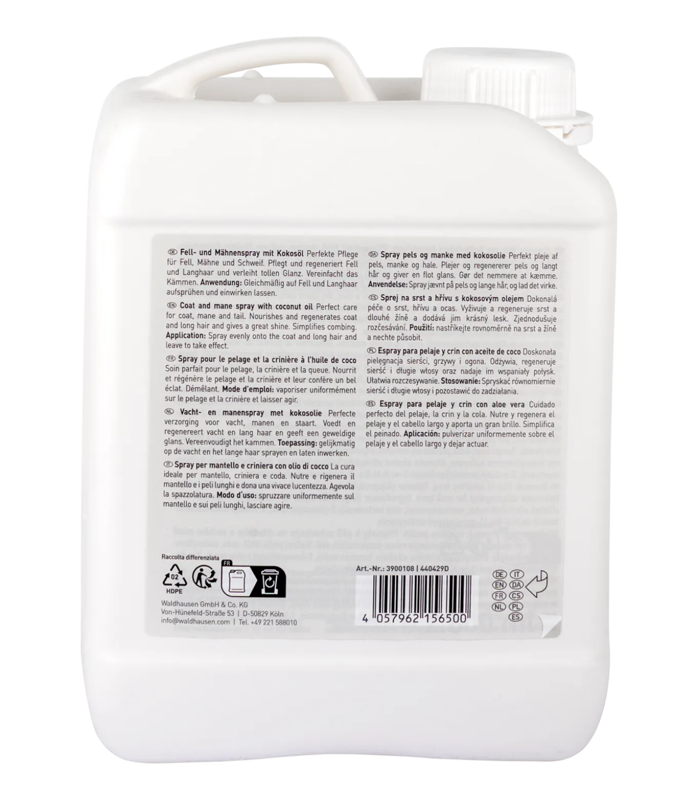 Fell- und Mähnenspray mit Aloe Vera, 2500 ml