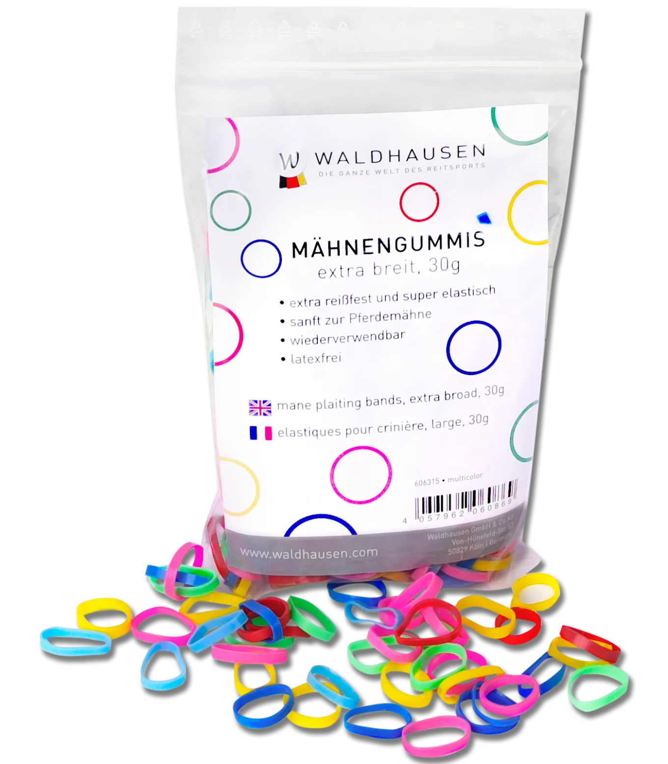 Mähnengummis extra breit, multicolor